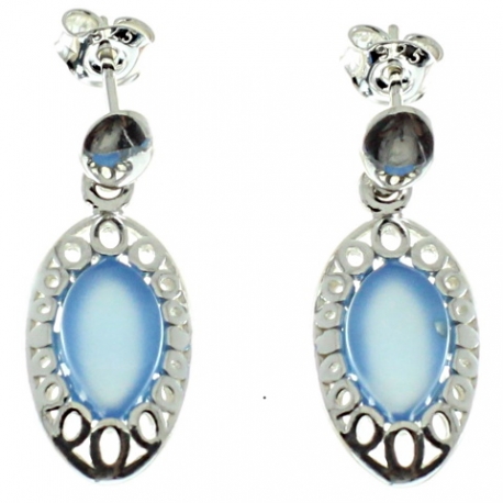 PENDIENTES ÁGATA AZUL